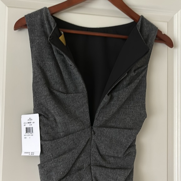 NWT Nicole Miller grey ruched sheath dress 4 - Picture 6 of 11